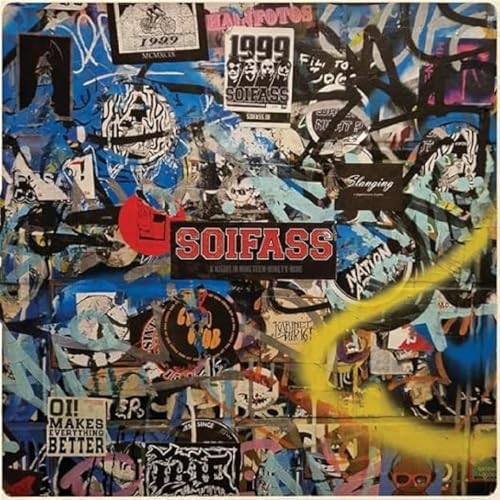 Soifass 1999 vinyl record cover, collage of posters and graffiti.