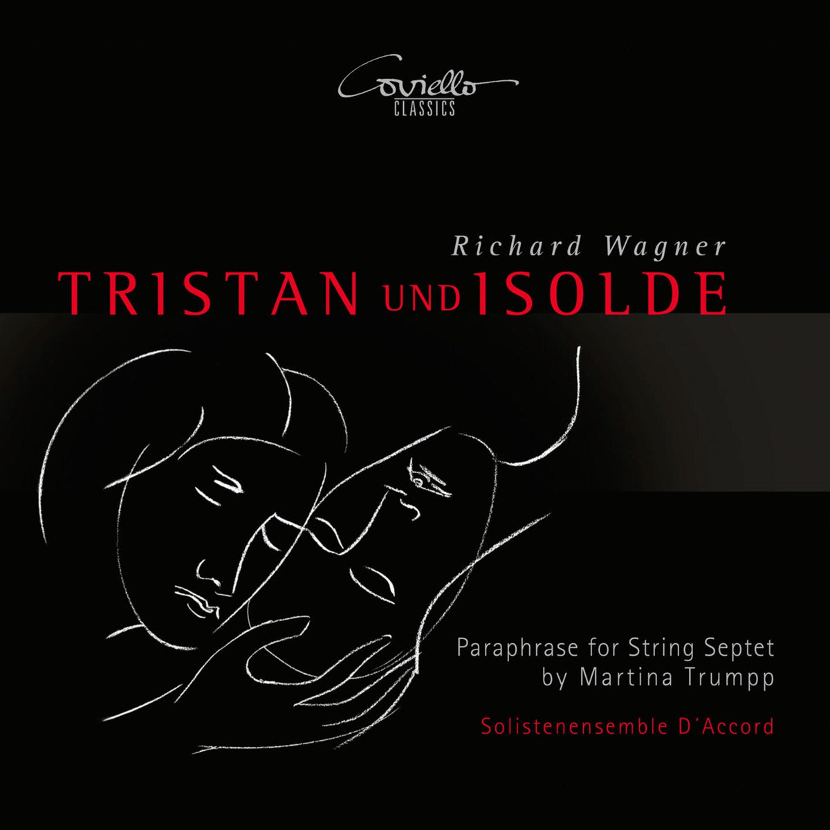 CD cover: white sketch of faces on black background, “Tristan Und Isolde” text.