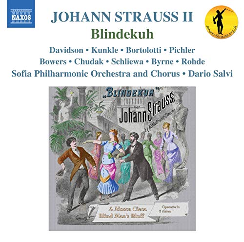 CD cover for Johann Strauss II’s “Blindekuh” featuring vintage illustration.