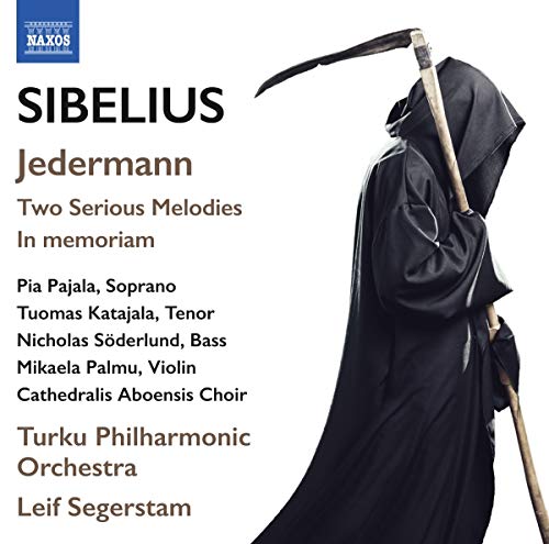 CD cover for Sibelius’ “Jedermann” featuring a cloaked figure.