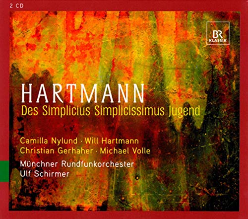 CD cover for Hartmann’s “Des Simplicious Simplicissimus Jugend” with abstract art.