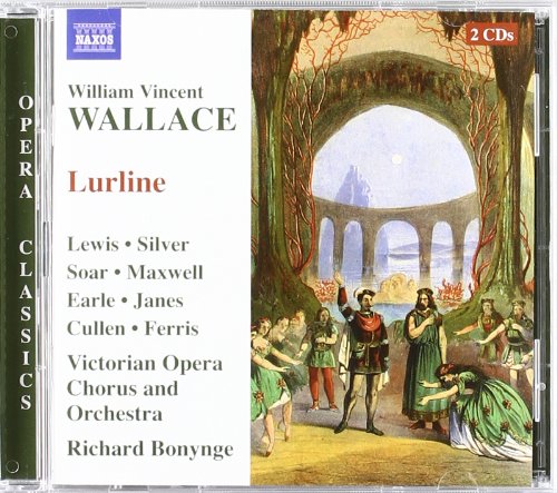 "CD cover art featuring a Victorian-era opera scene with people in period costumes."
