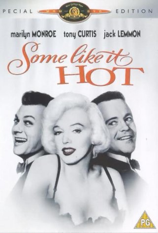 DVD cover for Some Like It Hot featuring Marilyn Monroe, Tony Curtis, and Jack Lemmon.