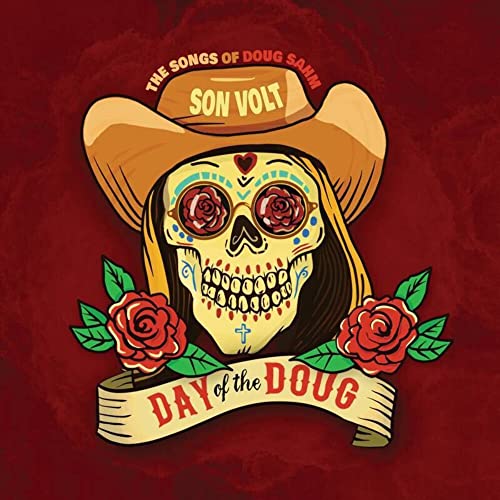 Album cover art featuring a sugar skull wearing a cowboy hat and red roses.