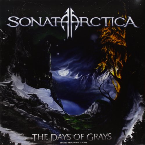 Sonata Arctica album cover, “The Days of Grays”, with snowy mountains.