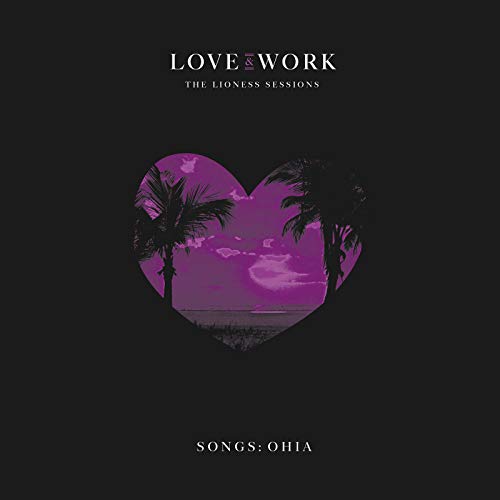 CD cover for Ohia’s “Love & Work” featuring a purple heart-shaped landscape.