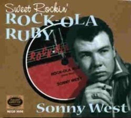 CD cover featuring Sonny West and a red Rock-Ola record label.