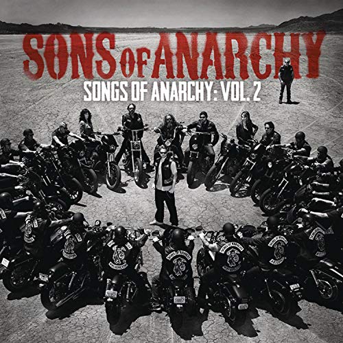 “Sons of Anarchy” soundtrack album cover featuring motorcycle club members.