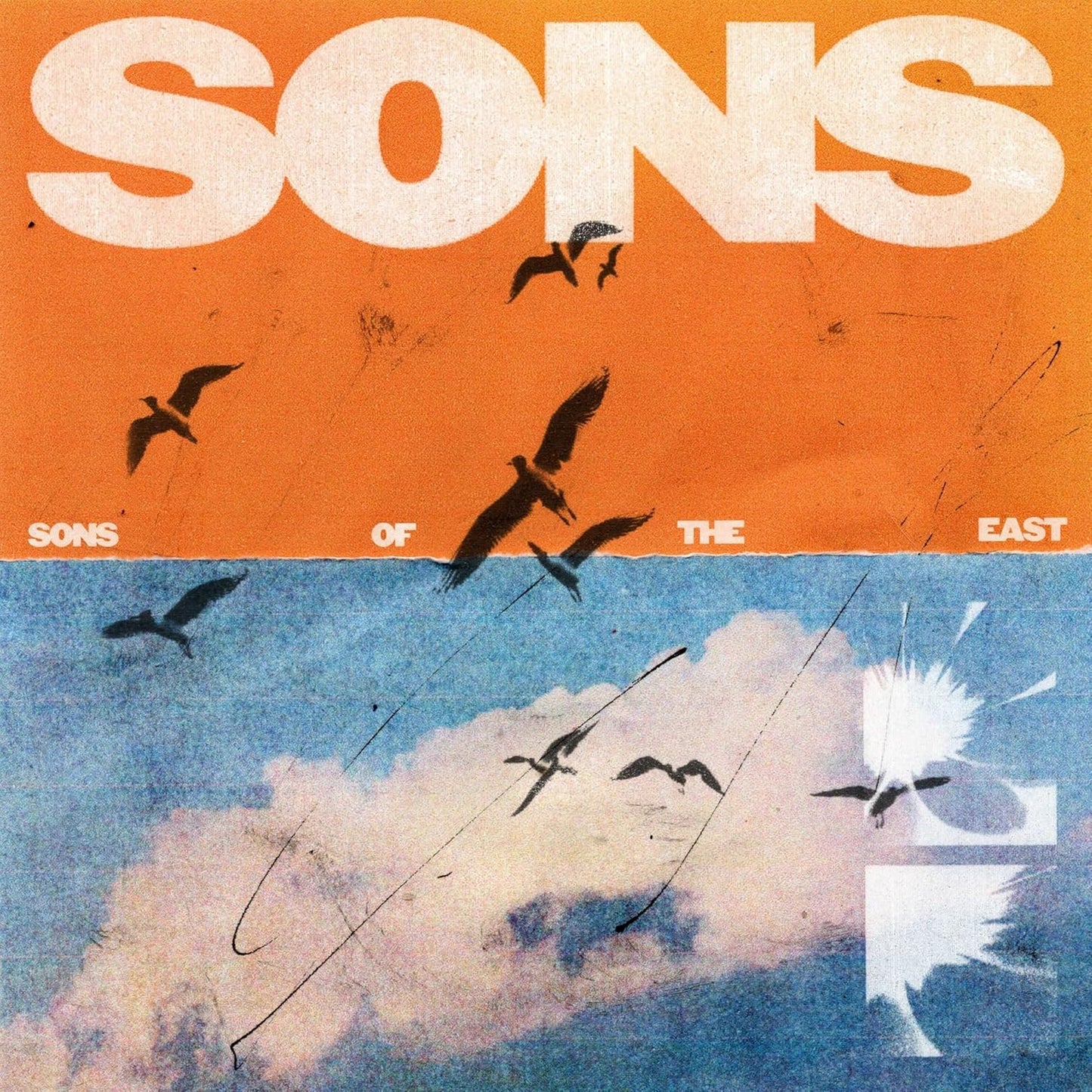 Album cover for Sons Of The East, featuring birds and a split sky.