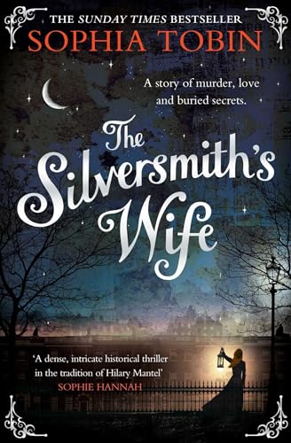 Book cover: “The Silversmith’s Wife” with a woman holding a lantern.