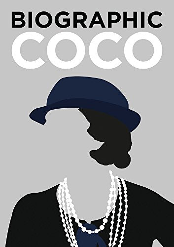 Coco Chanel portrait in silhouette with hat and pearl necklace.