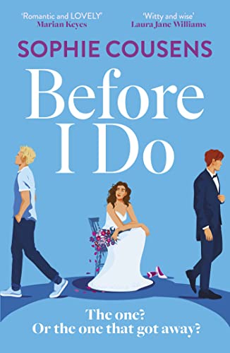 Book cover: "Before I Do" with illustrations of a bride and two men.