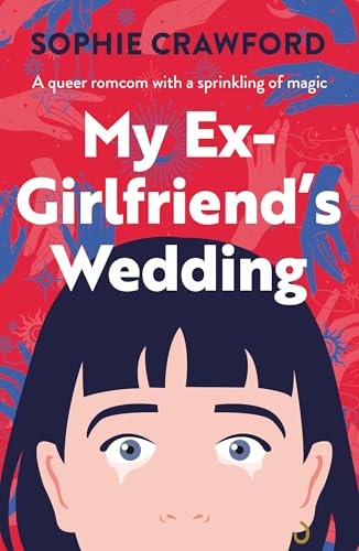 Book cover with illustrated woman looking sad, red and blue background.