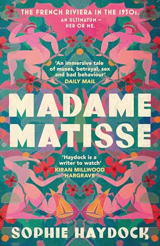 Book cover for "Madame Matisse" with pink figures and floral patterns.