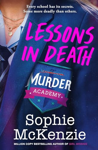Book cover: “Lessons in Death” with a girl in a school uniform.