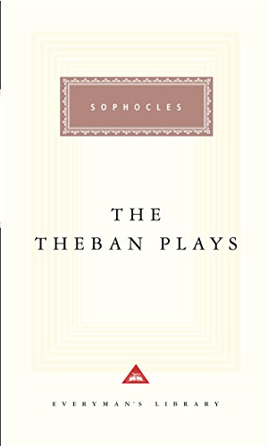 Book cover for "The Theban Plays" by Sophocles, cream and red design.