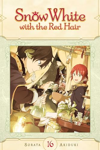 Manga cover: red-haired woman and man in a potion-making scene.