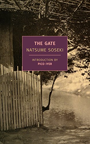 Book cover: "The Gate" by Natsume Soseki, with a wooden gate image.