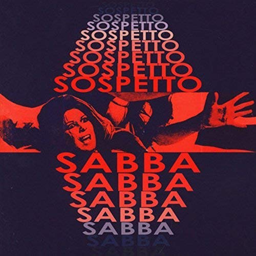 Record cover for Sospetto - Sabba, featuring a woman and bold text.