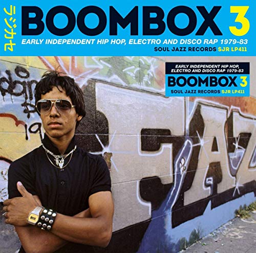 CD cover for “Boombox 3” featuring a man in front of graffiti.