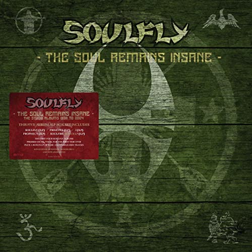Soulfly album cover: green textured background with skull and band logo.