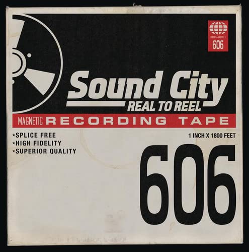 Sound City "Real To Reel" vinyl record packaging, featuring a tape reel graphic.