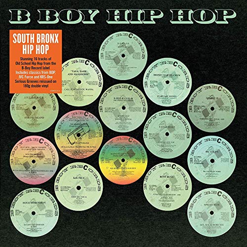 Vinyl record cover with repeating B-Boy Records label and song titles.