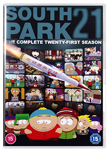 South Park Season 21 DVD cover with characters and a missile image.