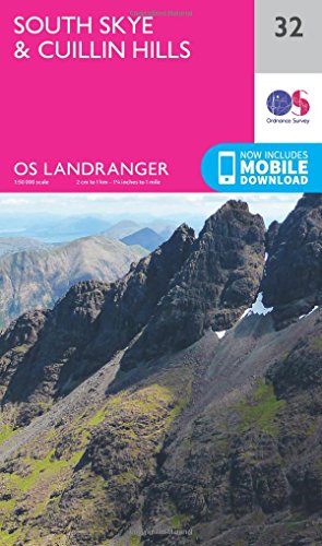 Ordnance Survey map cover of the South Skye & Cuillin Hills, Scotland.