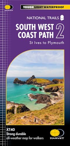 Harvey map cover: South West Coast Path 2, St Ives to Plymouth.