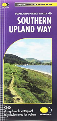 Cover of “Southern Upland Way” trail map, showing a coastal path.