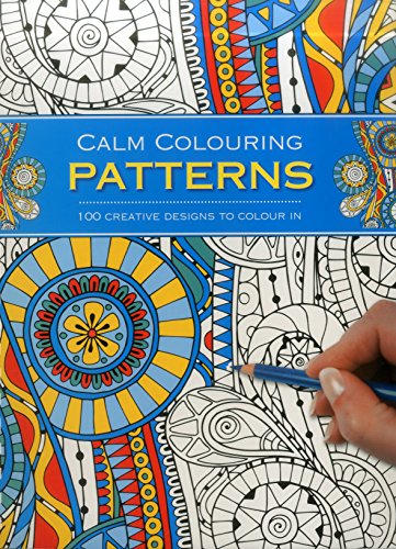 “Calm Colouring: Patterns” book cover with colourful and uncoloured mandala designs.