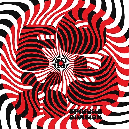 Album cover with the word FOXY in black and red wavy stripes on spiral background.