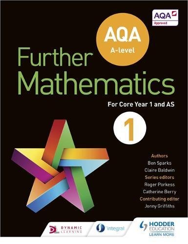 AQA A Level Further Mathematics Core Year 1 textbook cover with a colorful star graphic.