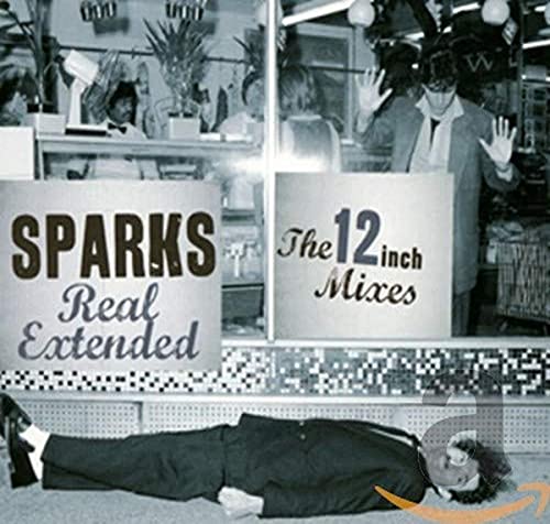 CD cover for Sparks’ “Real Extended” featuring figures in a shop window.