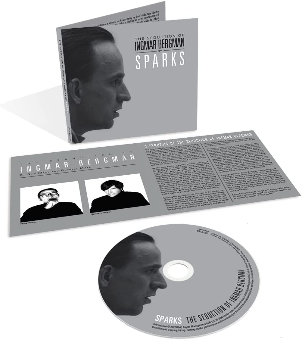Album cover featuring a profile portrait of Ingmar Bergman with text and review quotes.