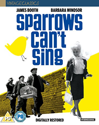 DVD cover for "Sparrows Can't Sing" featuring Barbara Windsor and James Booth.