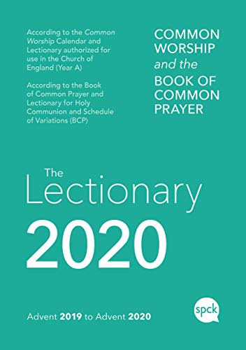 Teal cover of "Common Worship Lectionary 2020" book with white text.