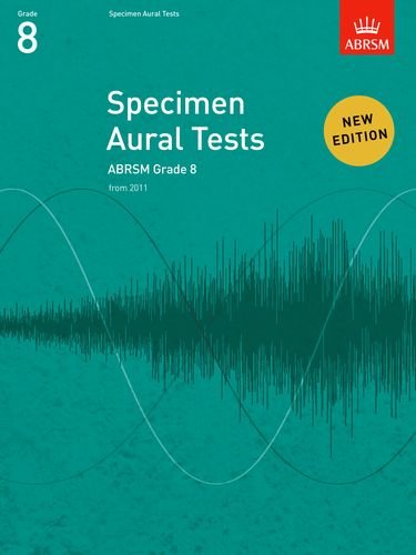 Teal book cover with white text: "Specimen Aural Tests Grade 8.