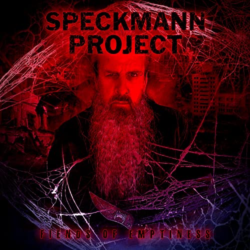 CD cover: Man with red eyes and beard, dark and eerie background.
