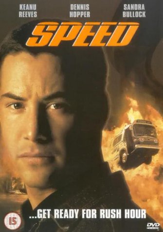 DVD cover for the action film "Speed" starring Keanu Reeves.