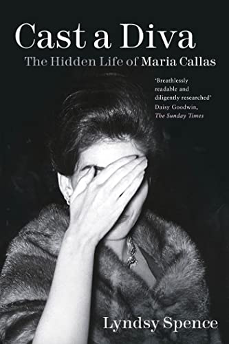 Black and white book cover featuring Maria Callas with hand covering face.