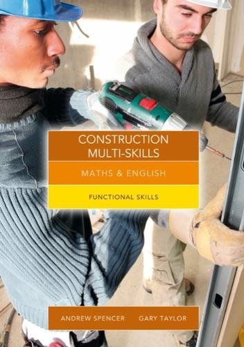 Book cover: construction workers and text “Maths & English Functional Skills”.