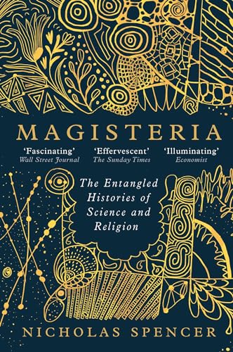 Book cover with gold floral designs and title “Magisteria.”