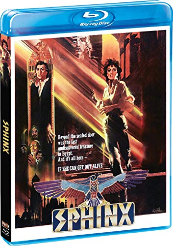 Sphinx" Blu-ray cover featuring a woman running from a mysterious doorway.