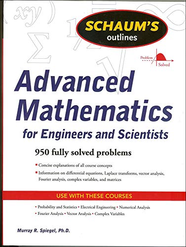 Red Schaum's Outline textbook cover for Advanced Mathematics for Engineers and Scientists.