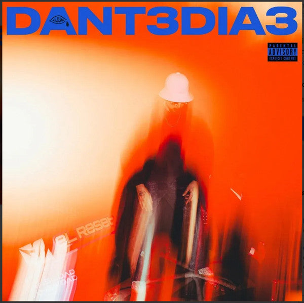 Album cover for Spinetta Dante’s “Dia 3” featuring a blurred figure in a helmet.