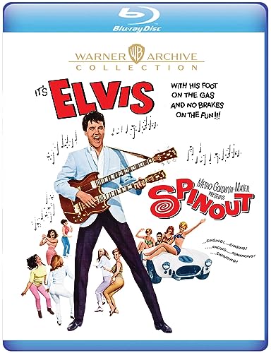 Spinout" Blu-ray cover featuring Elvis Presley with a guitar and dancers.