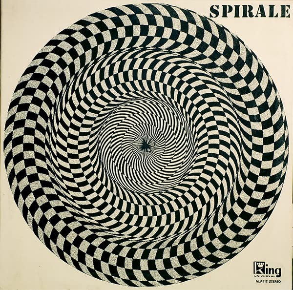 Black and white spiral design on a "Spirale" CD album cover.