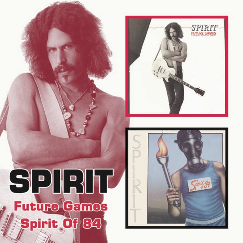 CD cover for Spirit’s “Future Games Spirit Of 84” featuring musicians and imagery.